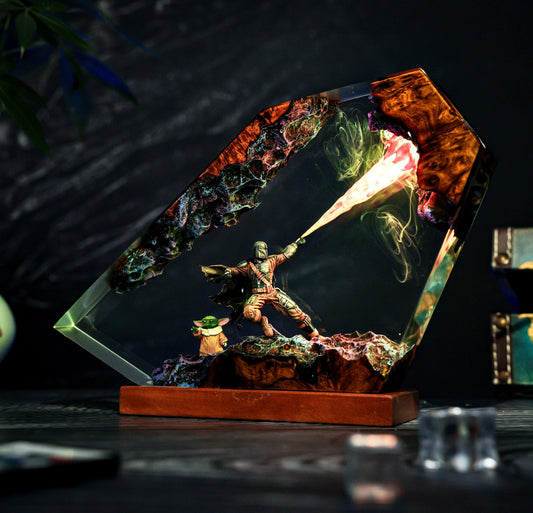 Mandalorian Resin Lamp