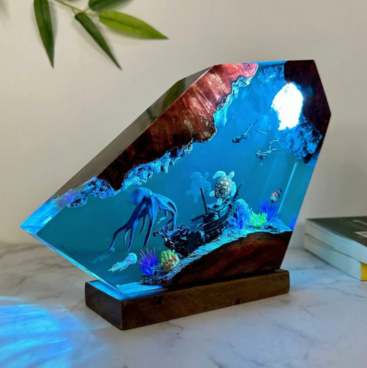 Octopus, Turtle and Divers Resin Lamp  - PRE SALES ONLY SHIPPING WILL TAKE 2-3 MONTHS